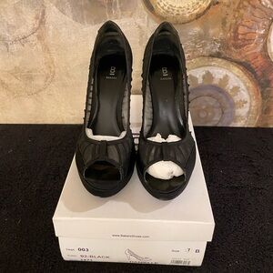 Bakers Danielle Silk and Organza Black Heels